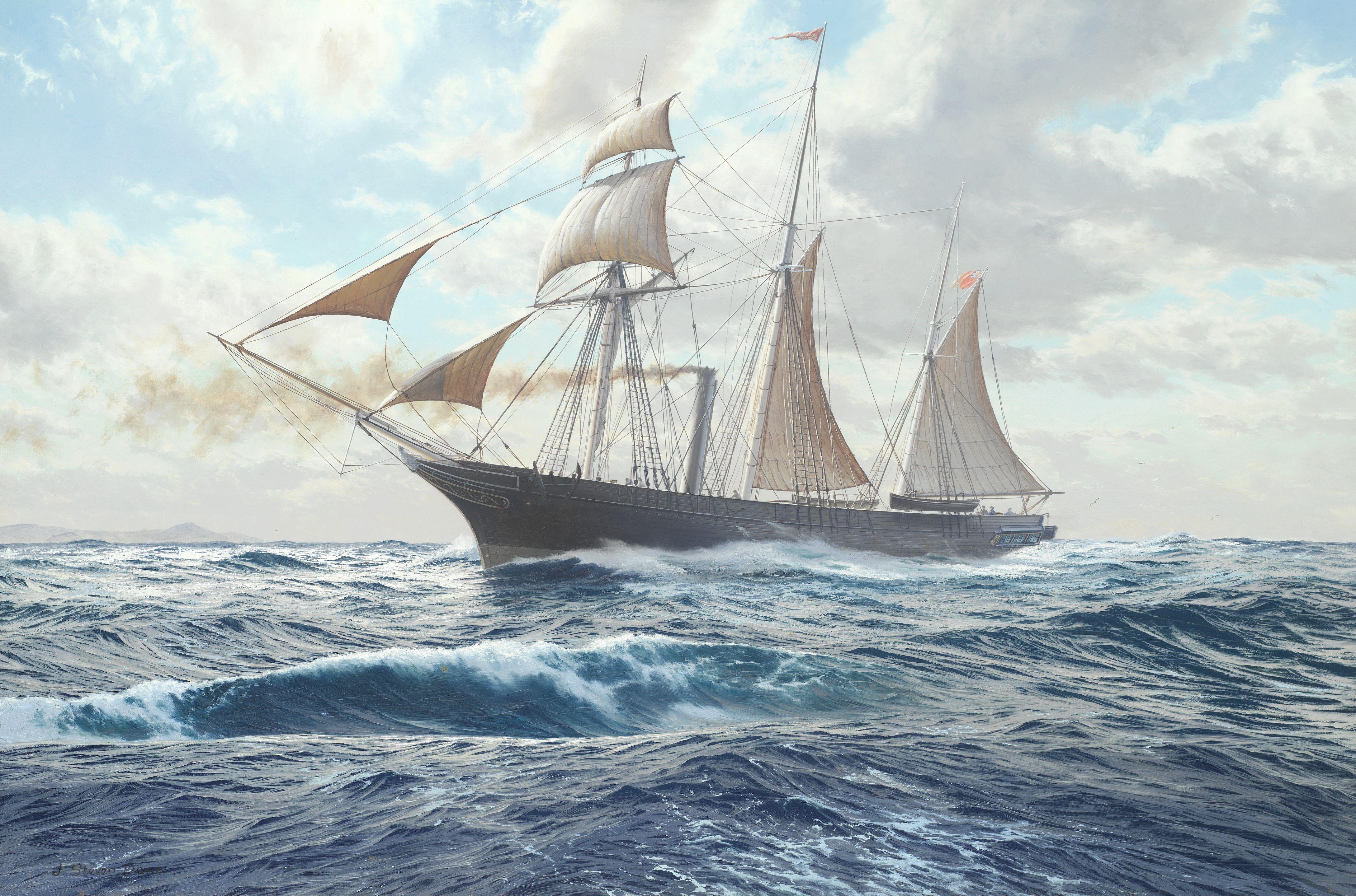 John Steven Dews - SS Archimedes off the North Coast of Spain