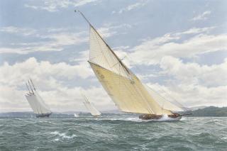 John Steven Dews - Stretching The Lead - The \'Lady Anne\' Racing \'Shenandoah Of Sark\' And \'Zaca A Te Moana\', America\'S Cup Jubilee, August 2001, Off Yarmouth