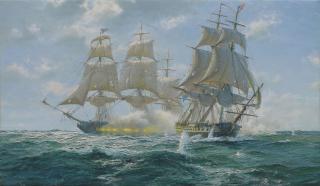 John Steven Dews - The action between H.M.S. Java and the U.S. frigate Constitution off Brazil, 29 December 1812
