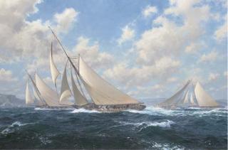 John Steven Dews - \'The Wind Piped Loudly From The West\': Britannia Trouncing Satanita In Torbay, 1893