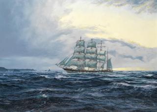 John Stewart - A clipper returning into coastal waters after a long journey at sea