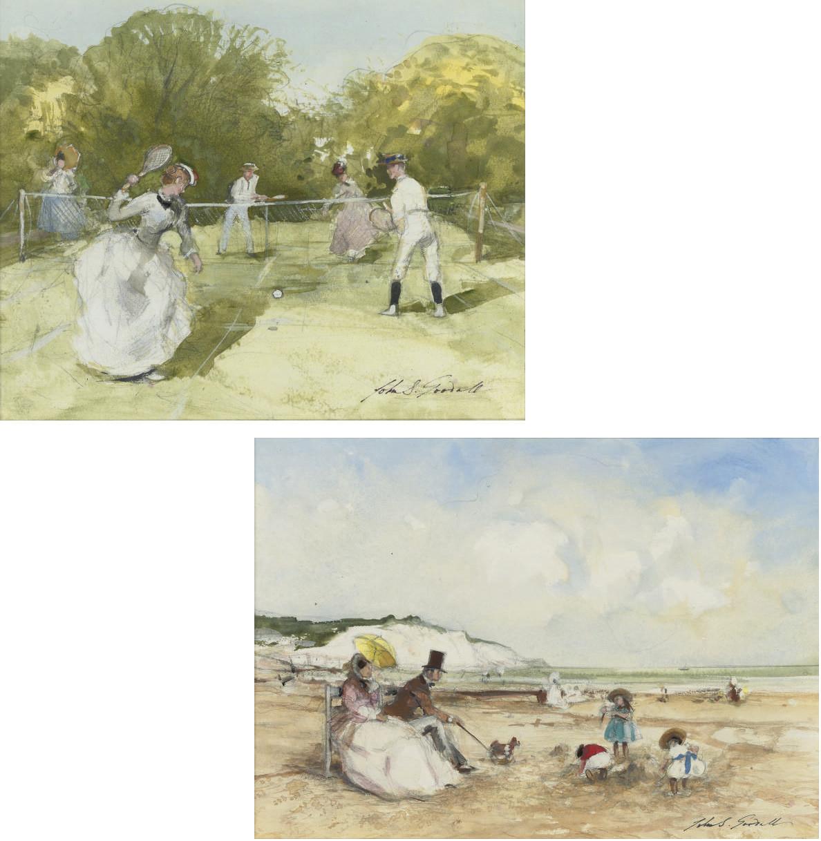 John Strickland Goodall, R.I., R.B.A. - Tennis; and The happy family