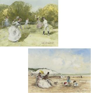 John Strickland Goodall, R.I., R.B.A. - Tennis; and The happy family