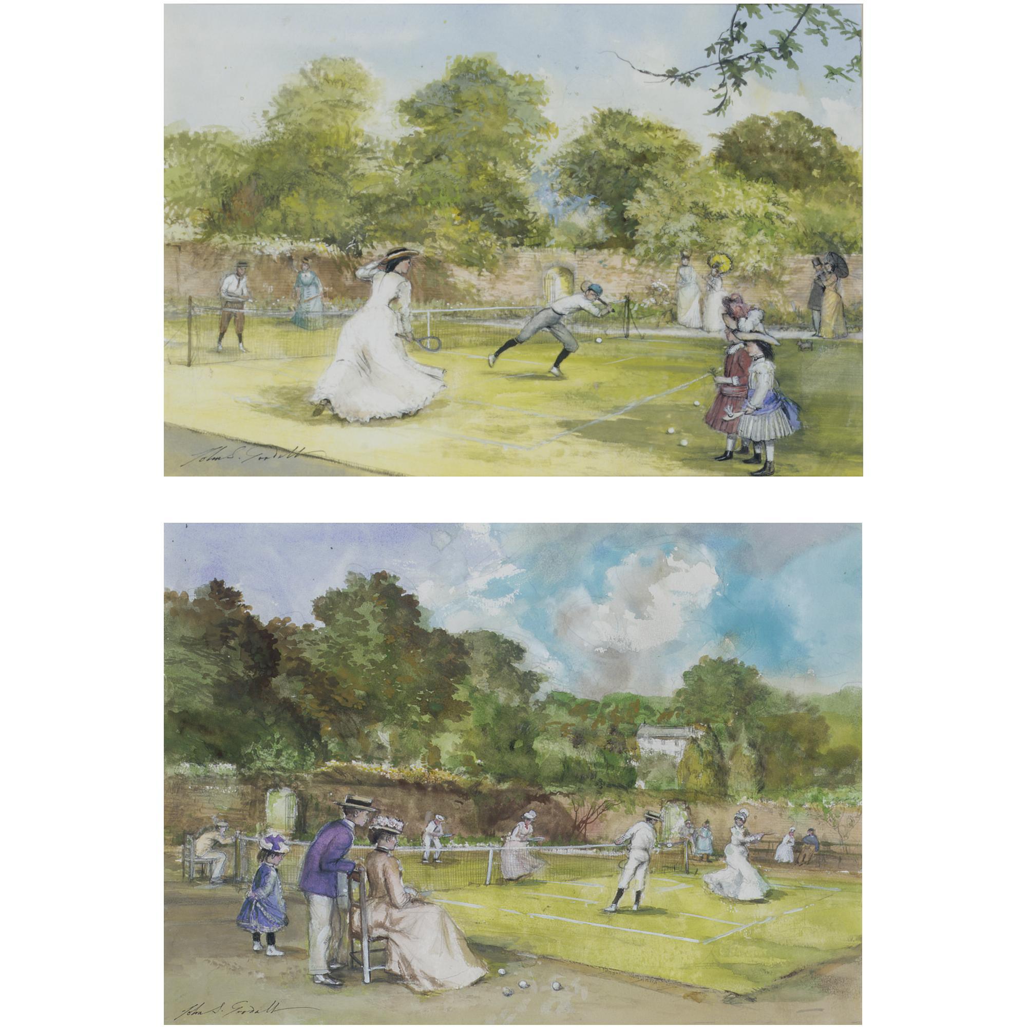 John Strickland Goodall - Britishthe Tennis Party; Tennis On A Summer\'S Afternoon