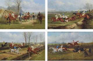 John Sturgess - Going to post; Jumping the brook; Crossing the road; and The run in