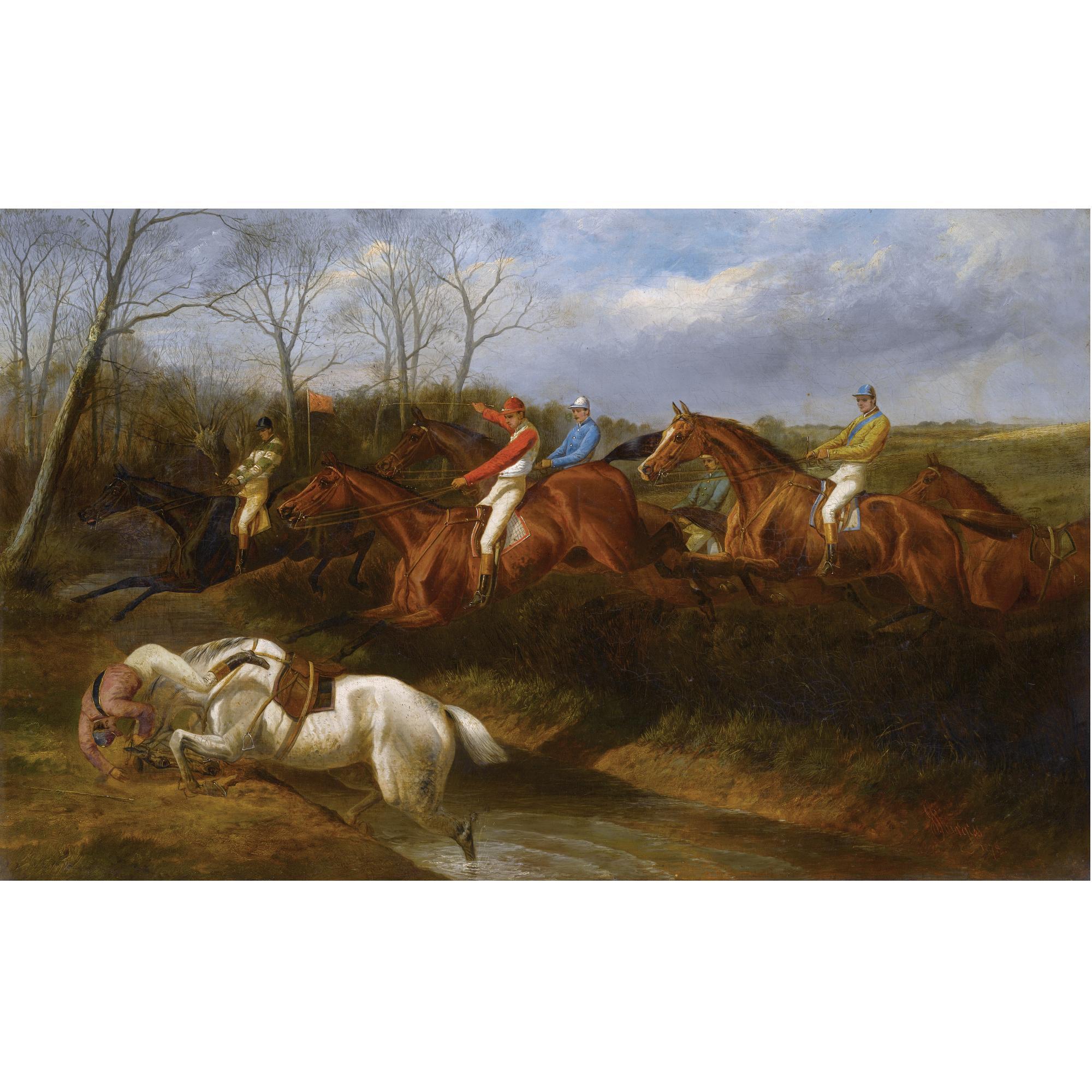 John Sturgess - Jockeys Jumping The Ditch