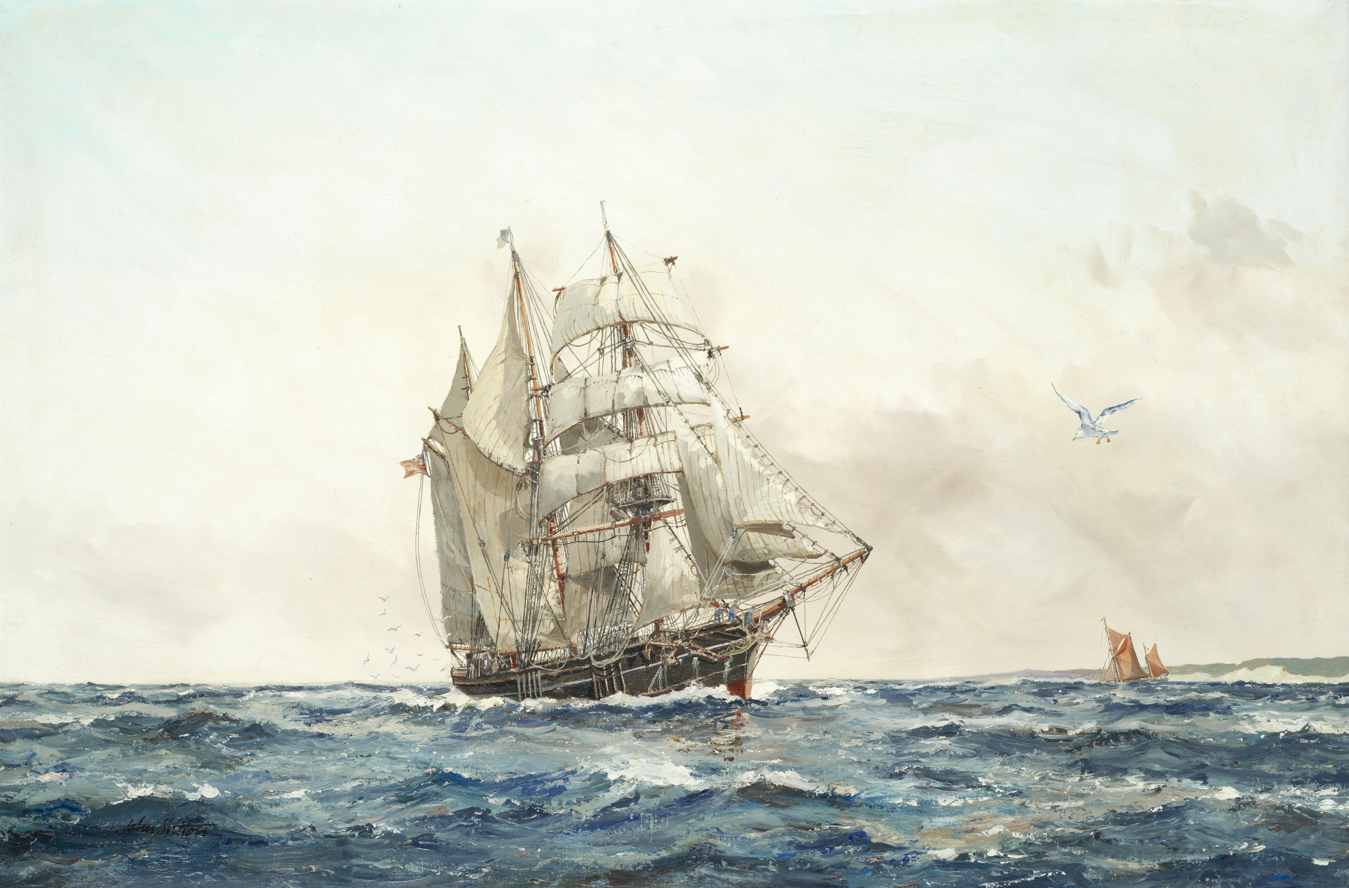 John Sutton - \'The barquentine Waterwitch in the channel\'