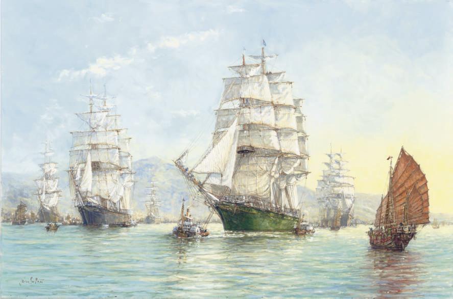 John Sutton - Thermopylae and Cuttysark leaving Foochow for London in the Tea race of 1872