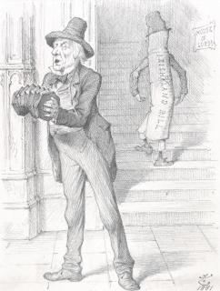 John Tenniel - ‘Au Revoir!’ (‘Weg (Outside The House Of Lords, Singing Confidently): “He Will Return – I Know Him Well –”’)