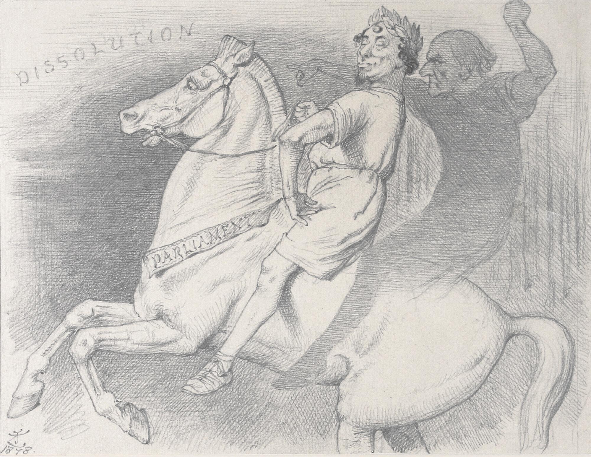 John Tenniel - ‘Post Equitem!’ (‘Behind The Horseman Sits Black Care!’) ‘At The Next Election The People Of England Will Have To Decide The Question In What Way They Will Be Governed.’ – Gladstone At Greenwich’