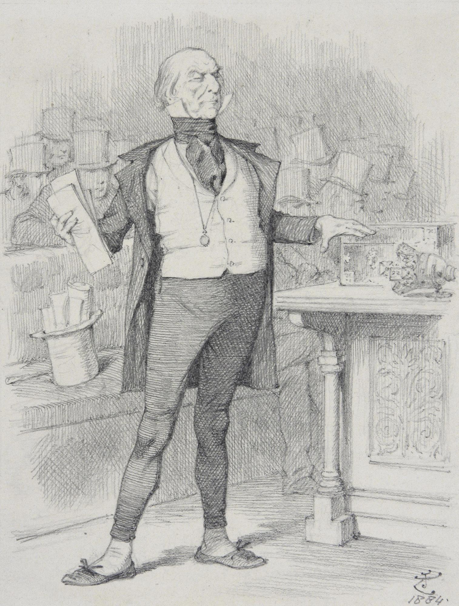 John Tenniel - ‘Question Time’ (‘Mr Gl-Dst-Ne (As Mr Micawber, “For This Occasion Only”) “I Am Delighted To Add That I Have Now An Immediate Prospect Of Something Turning Up. I Am Not At Liberty To Say In What Direction!’ – David Copperfield’)