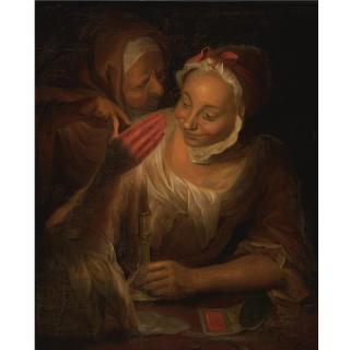 John Theodore Heins - Two Women By Candlelight: The Fortune Teller