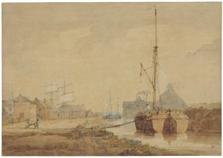 John Thirtle - A barge on a canal, Norfolk