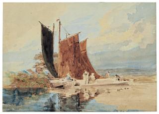 John Thirtle - Boats On The Foreshore, Norfolk