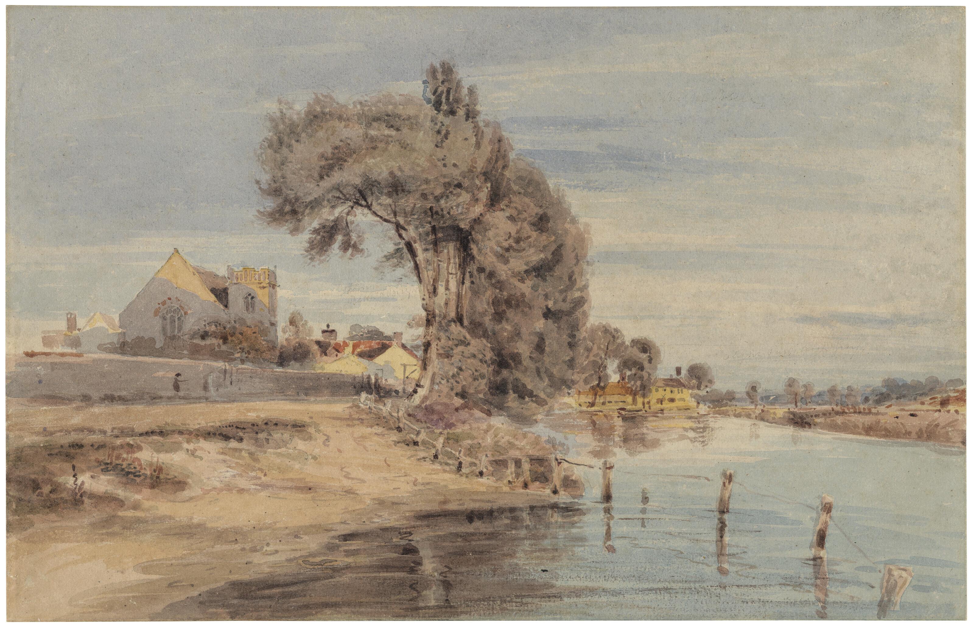 John Thirtle - Thorpe Watering, near Norwich, Norfolk, seen from the west with the church of St Andrew\'s