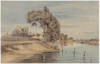 John Thirtle - Thorpe Watering, near Norwich, Norfolk, seen from the west with the church of St Andrew\'s