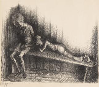 John Thomas Biggers - Two Youths on Bench