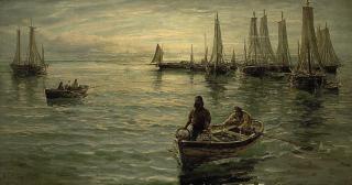 John Thomas Hamilton McCallum, R.I., R.S.W. - Bringing in the catch