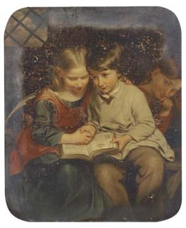 John Thomas Peele, R.B.A. - The reading lesson