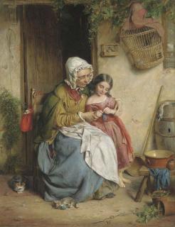 John Thomas Peele - The Knitting Lesson
