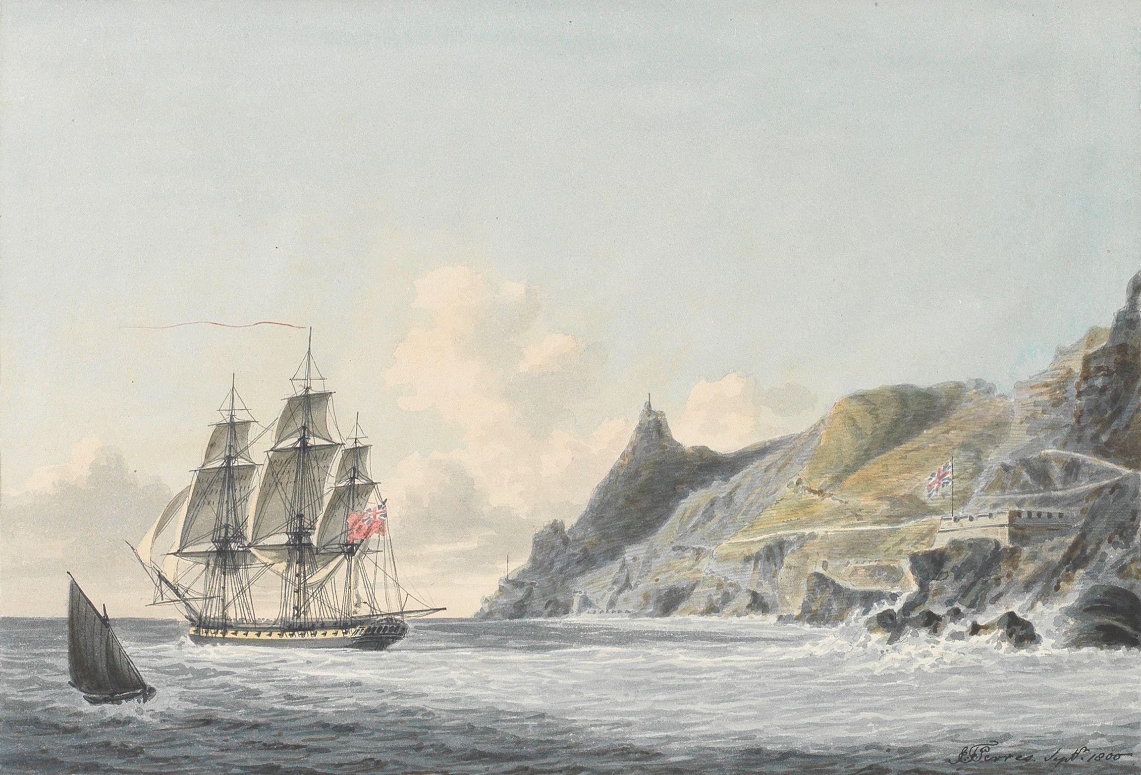 John Thomas Serres - Frigate off Sugar Loaf Point, St Helena