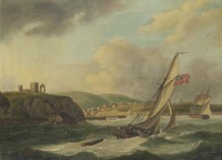 John Thomas Serres - Shipping off Whitby