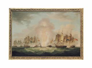 John Thomas Serres - The blowing up of the Spanish Frigate Mercedes at the Battle of Cape Santa Maria, 1804