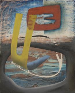 John Tunnard, A.R.A. - Painting (yellow and red)