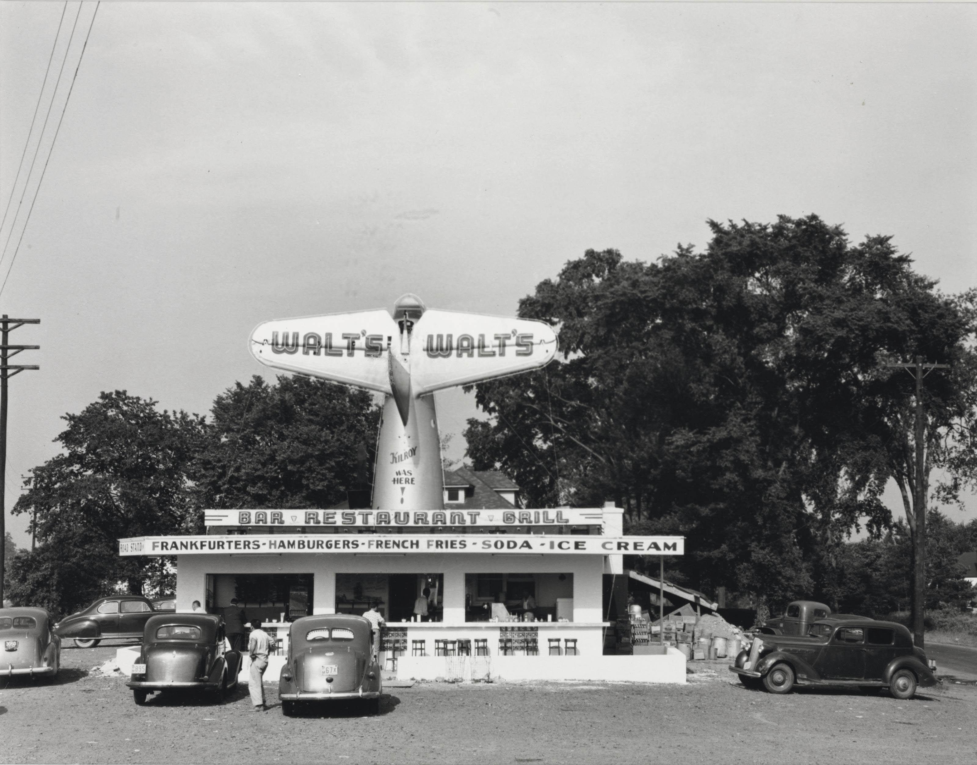 John Vachon - Roadside Diner; and Hub Cap Display, U.S. 1, New Jersey, July 1947
