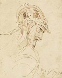 John Vanderbank - Portrait head study of Don Quixote