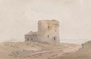 John Varley, O.W.S. - A martello tower on the South Coast