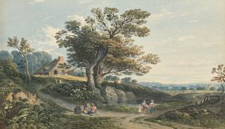John Varley, O.W.S. - A view of Harrow from Hampstead