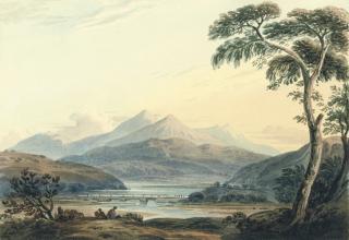 John Varley, O.W.S. - A view of Snowdon from Capel Curig, North Wales