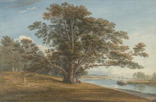 John Varley, O.W.S. - A woman and children before Walton Bridge, Surrey