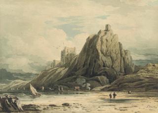 John Varley, O.W.S. - Bamborough Castle, Northumberland
