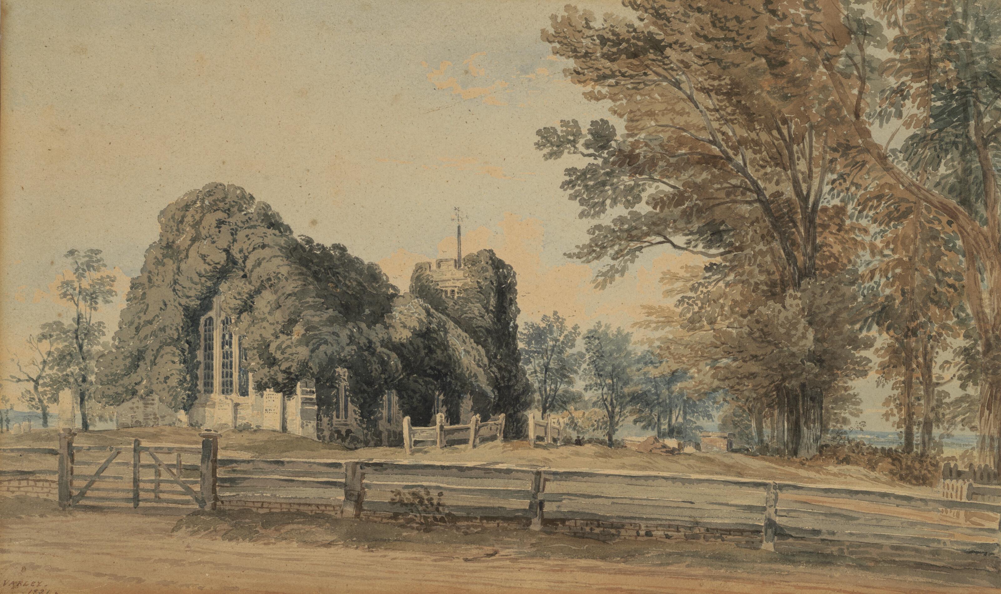 John Varley, O.W.S. - Chingford Church, Essex