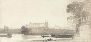 John Varley, O.W.S. - Eton College from the River Thames