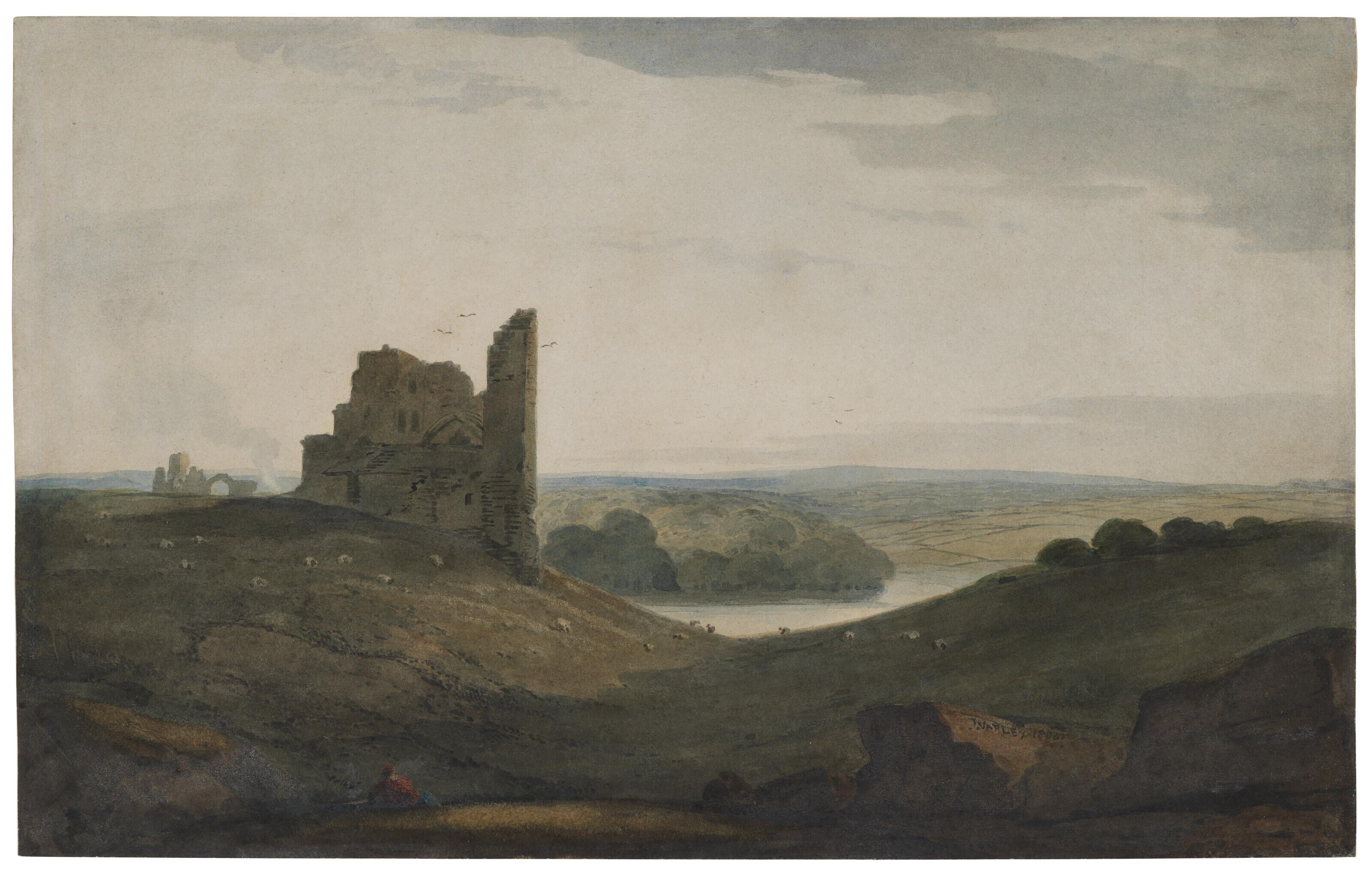 John Varley, O.W.S. - Knaresborough Castle, Yorkshire