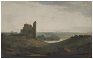 John Varley, O.W.S. - Knaresborough Castle, Yorkshire