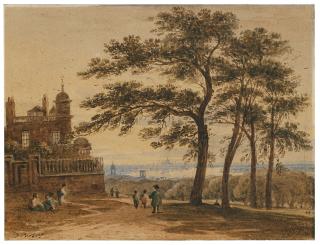 John Varley O.W.S. - Looking across the Thames from the Greenwich Observatory to St Paul\'s, London