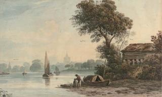 John Varley, O.W.S. - On the Thames at Twickenham