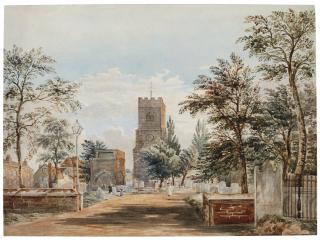 John Varley, O.W.S. - The Old Church At Hackney, London