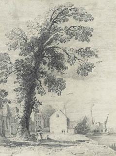 John Varley, O.W.S. - View on the Thames at Chiswick Reach, London