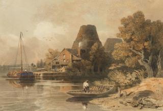 John Varley OWS - Kilns on the Thames