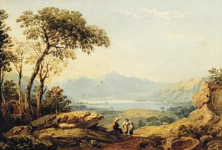 John Varley, R.W.S. - Bala Lake, North Wales
