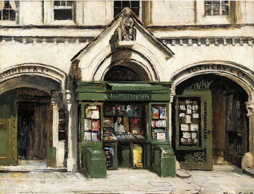 John Vicat Cole - The entrance to Sotheby\'s, New Bond Street
