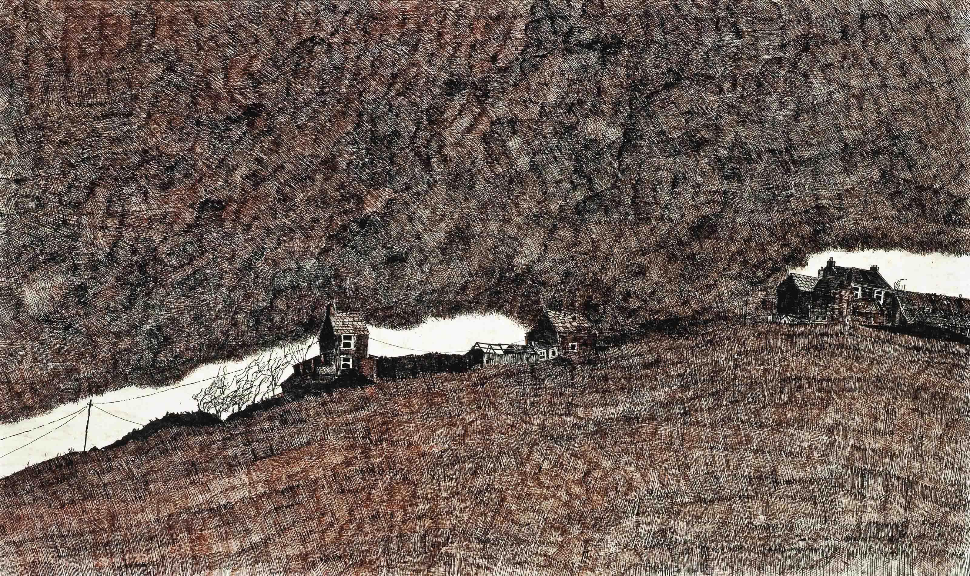 John Virtue - View of Gaulkthorn from Valley at Green Haworth