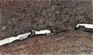 John Virtue - View of Gaulkthorn from Valley at Green Haworth