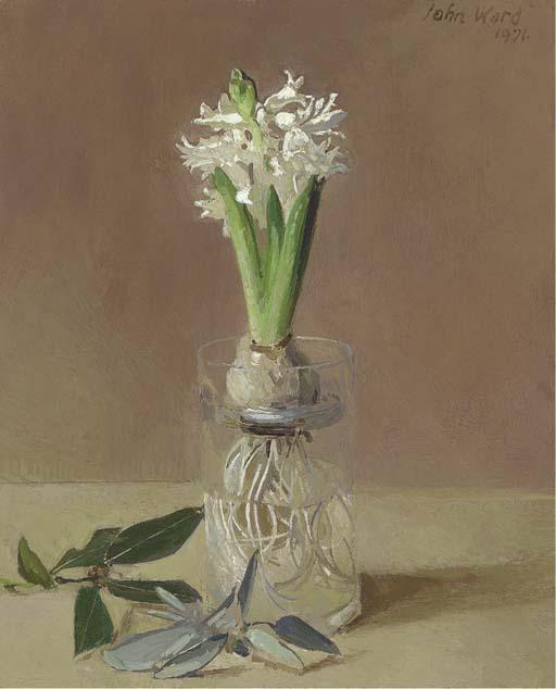 John Ward, R.A. - Hyacinths in a Jar