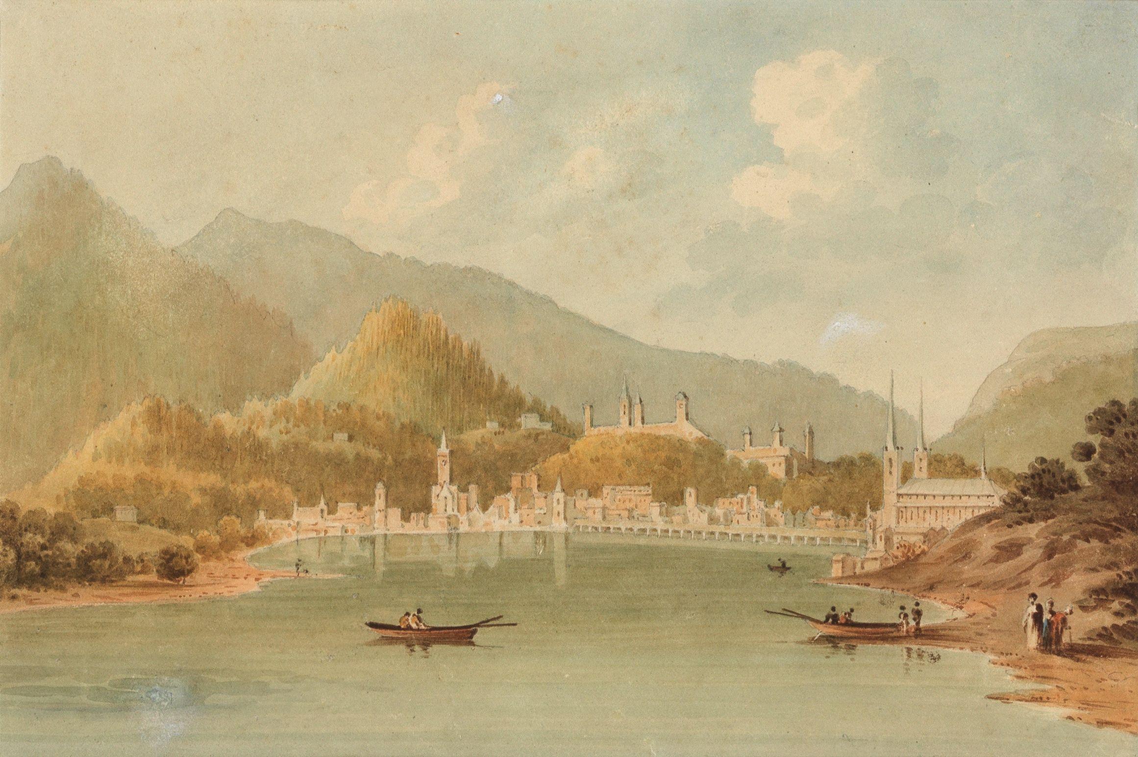 John \'Warwick\' Smith - A pair of Continental town landscapes